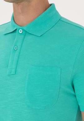 Erkek Slim Fit Polo Yaka Mint Tişört - 50299538007