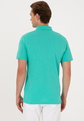 Erkek Slim Fit Polo Yaka Mint Tişört - 50299538007