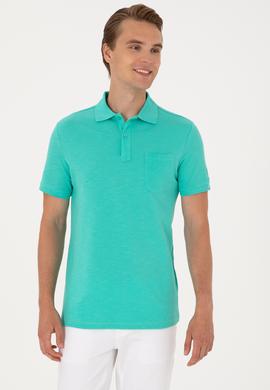 Erkek Slim Fit Polo Yaka Mint Tişört - 50299538007