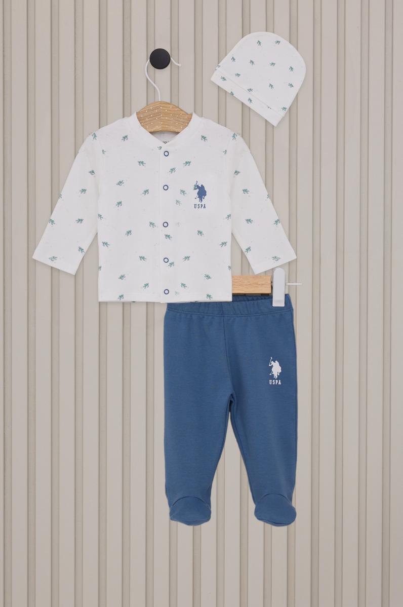 Erkek Bebek Krem Pijama Takımı