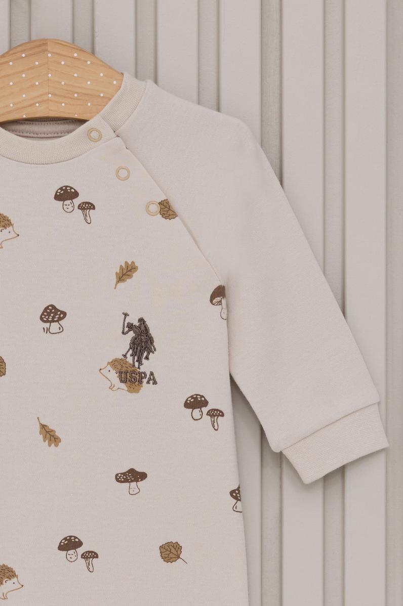 Erkek Bebek Krem Pijama Takımı