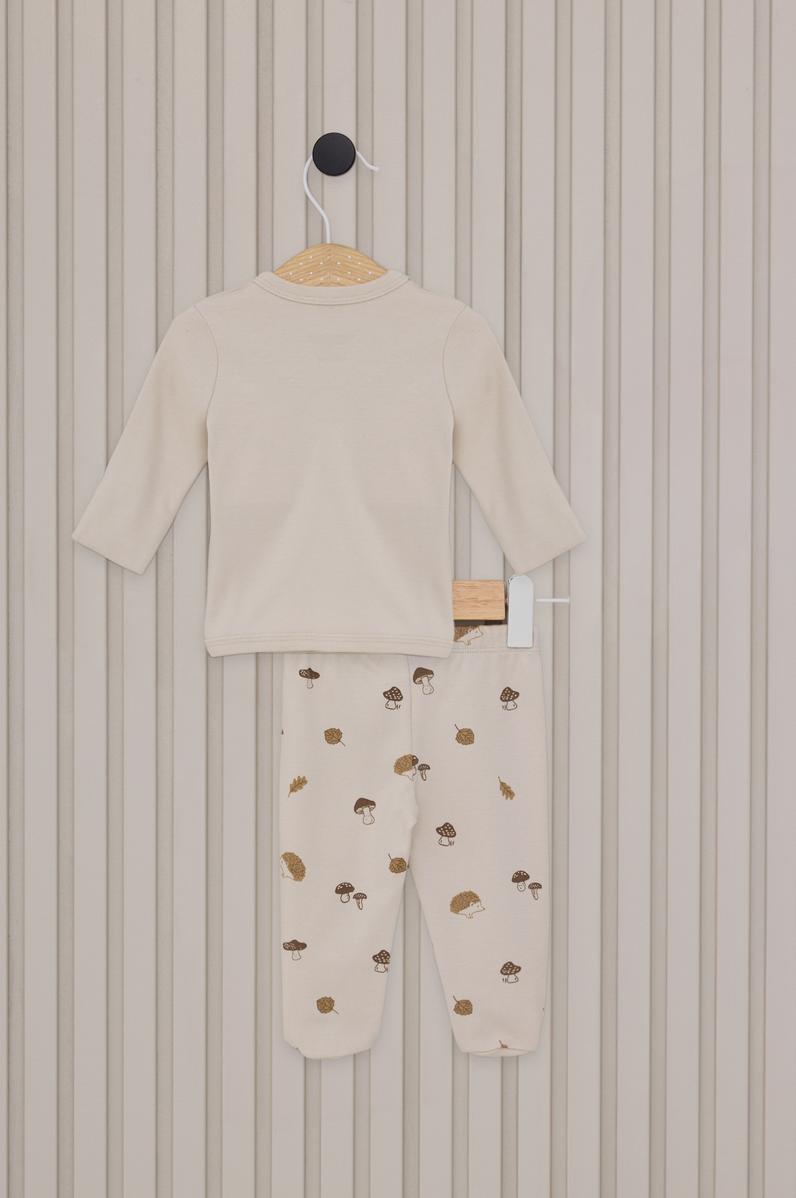 Erkek Bebek Krem Pijama Takımı