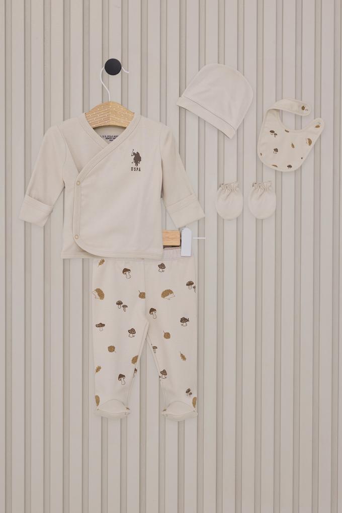 Erkek Bebek Krem Pijama Takımı