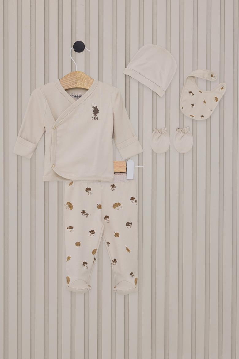 Erkek Bebek Krem Pijama Takımı