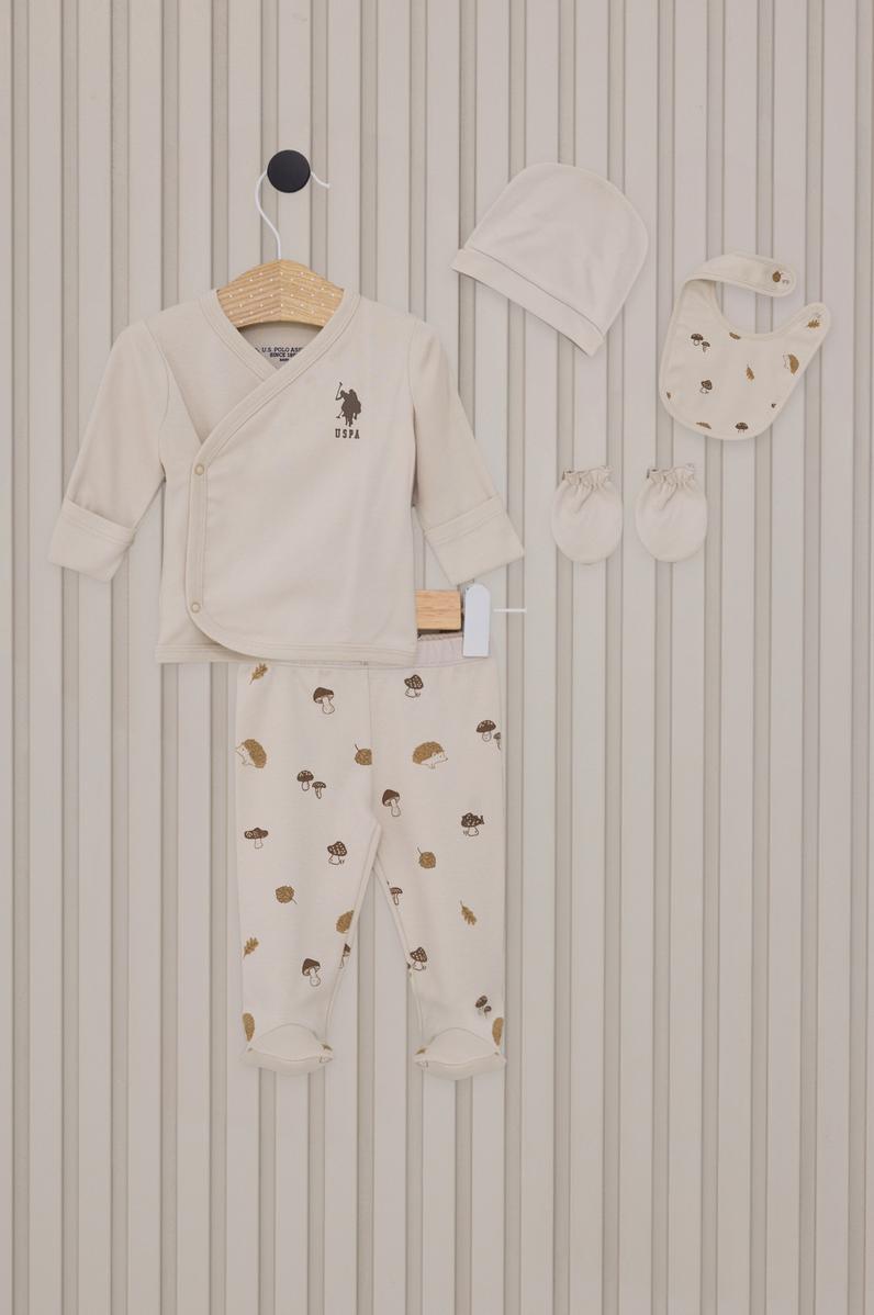 Erkek Bebek Krem Pijama Takımı