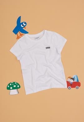 Erkek Çocuk Beyaz Bisiklet Yaka Tişört - 50313932007