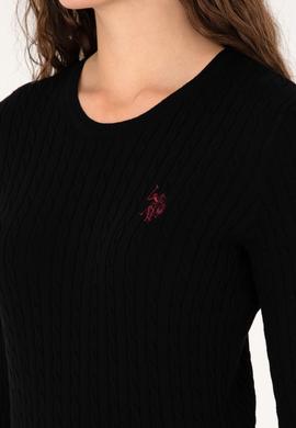 Kadın Siyah Bisiklet Yaka Basic Kazak - 50313626014