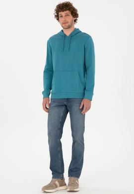 Erkek Petrol Basic Sweatshirt - 50269396123