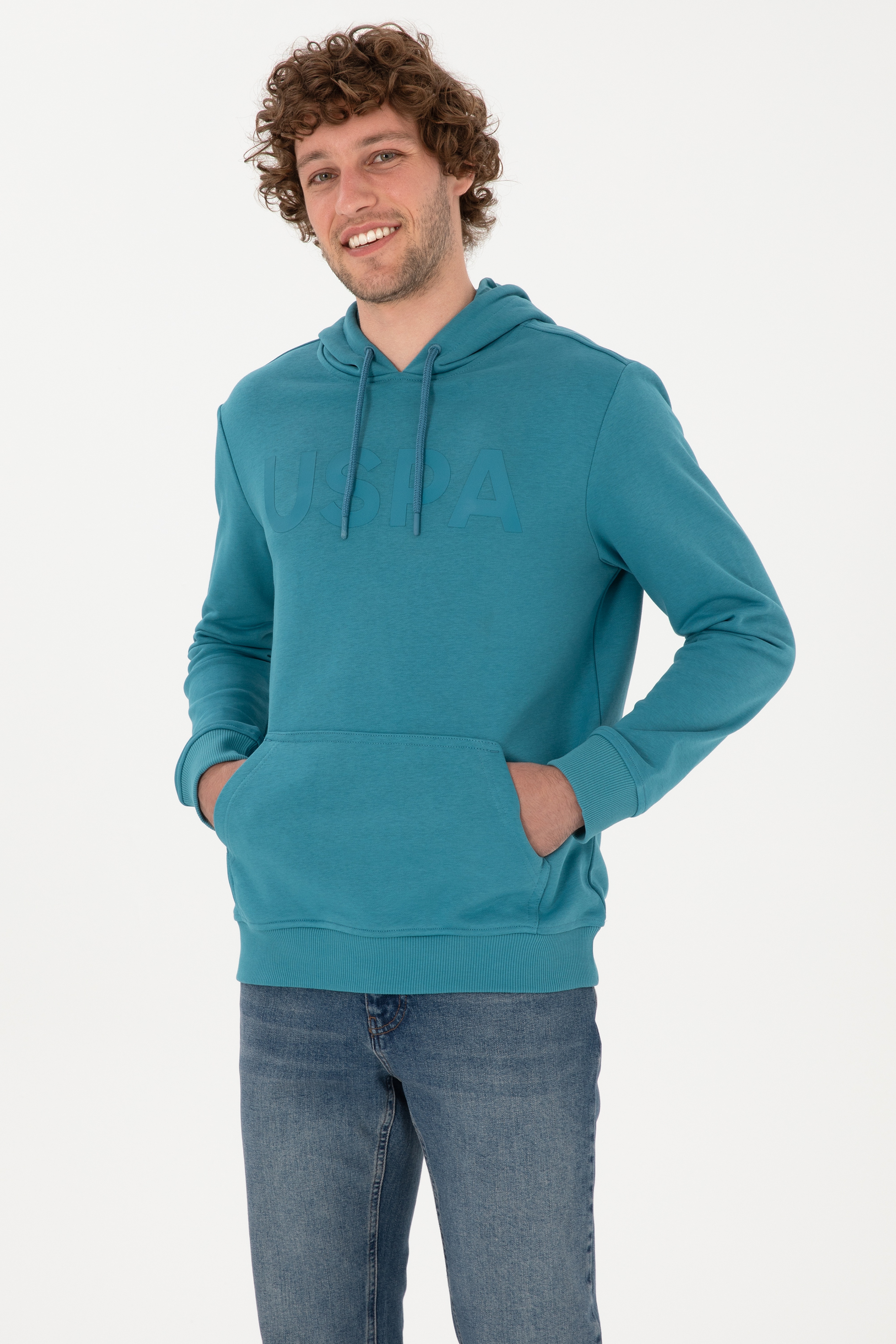 Erkek Petrol Basic Sweatshirt
