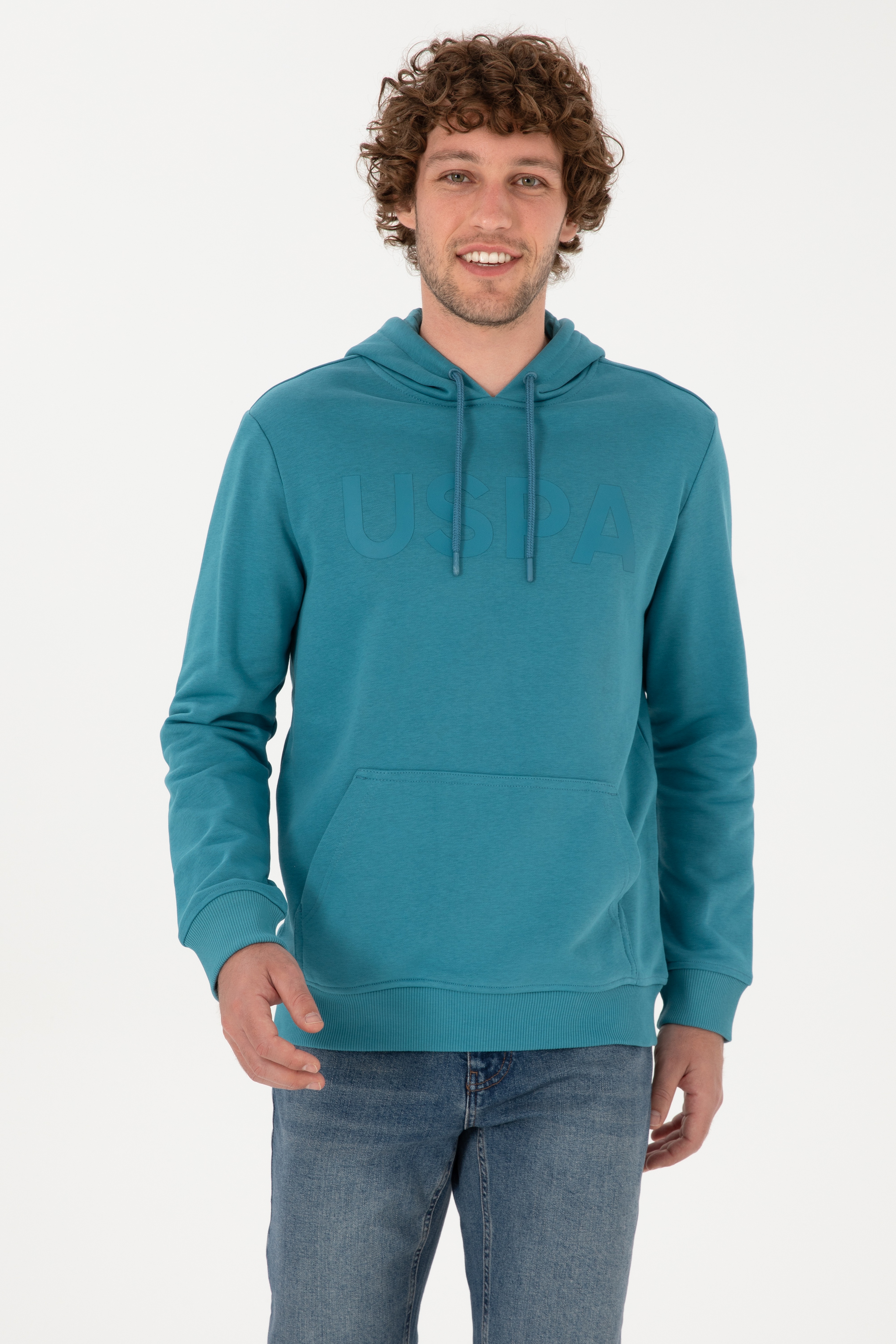 Erkek Petrol Basic Sweatshirt - Image 1