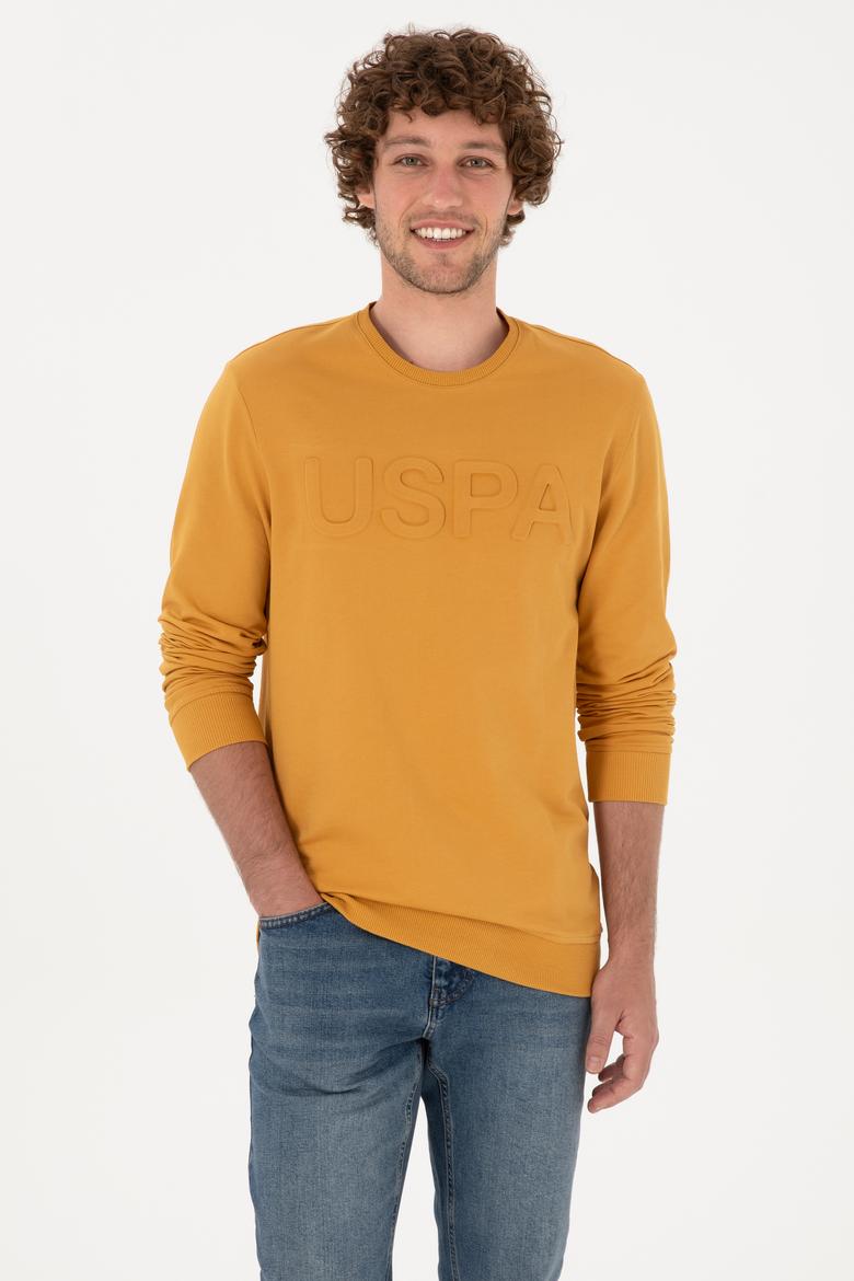 Erkek Hardal Basic Sweatshirt