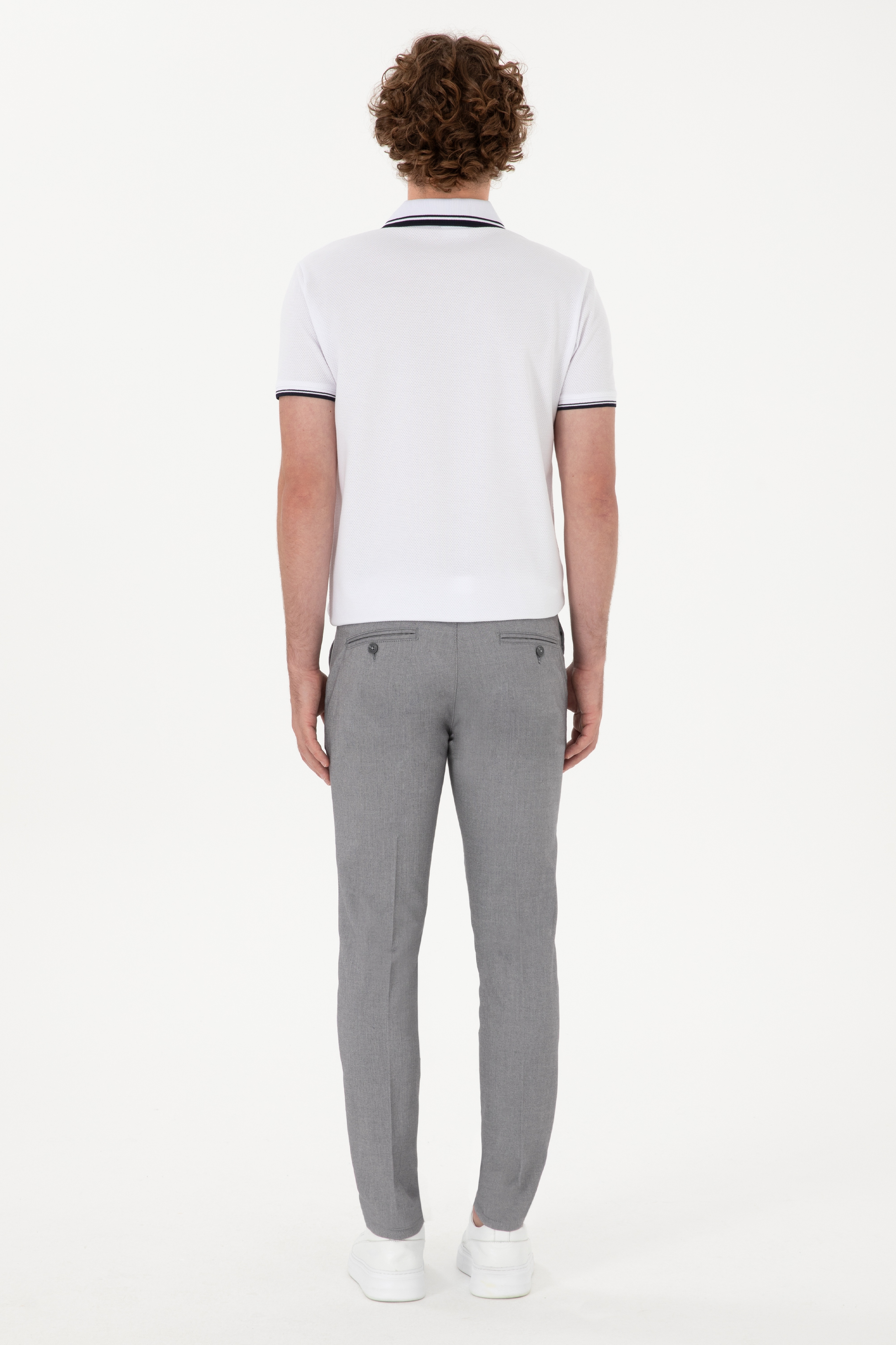 Erkek Slim Fit Gri Kanvas Pantolon - Image 4