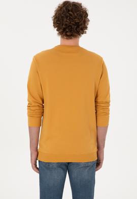 Erkek Hardal Basic Sweatshirt - 50269402114
