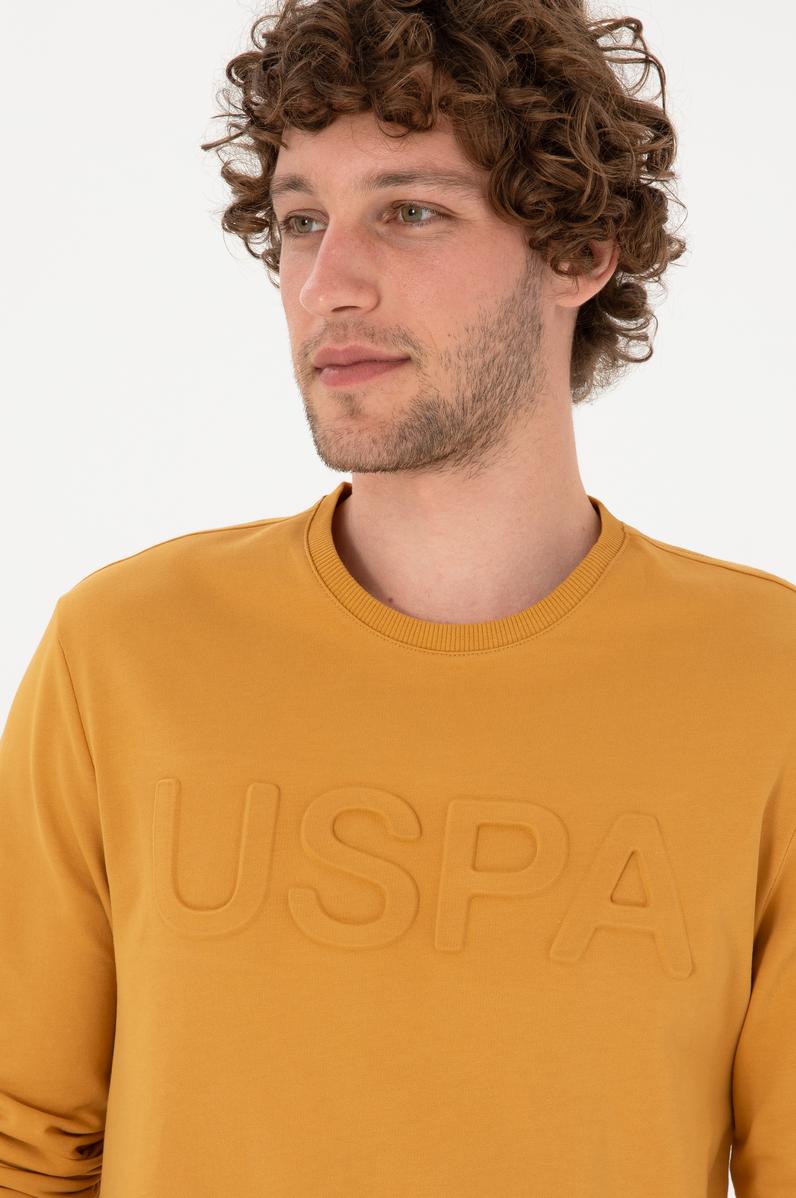 Erkek Hardal Basic Sweatshirt