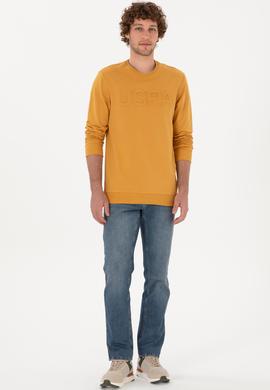 Erkek Hardal Basic Sweatshirt - 50269402114