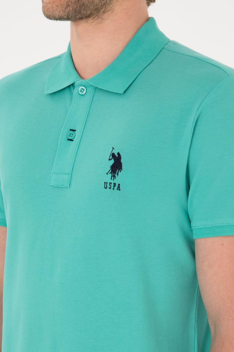 Erkek Slim Fit Polo Yaka Mint Basic Tişört - 50305929059