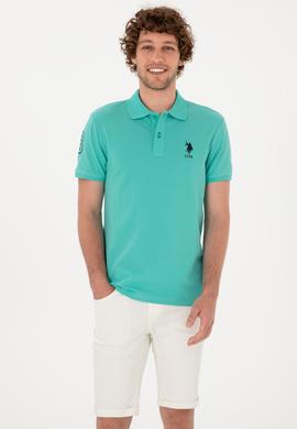 Erkek Slim Fit Polo Yaka Mint Basic Tişört - 50305929059