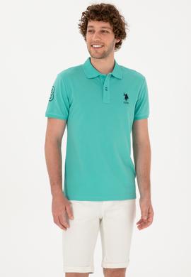 Erkek Slim Fit Polo Yaka Mint Basic Tişört - 50305929059