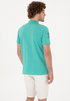 Erkek Slim Fit Polo Yaka Mint Basic Tişört - 50305929059