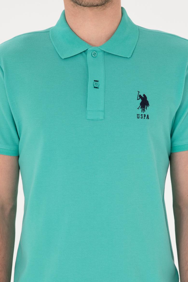 Erkek Slim Fit Polo Yaka Mint Basic Tişört - 50305929059