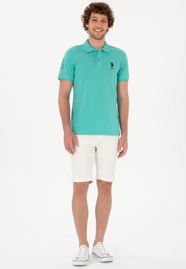 Erkek Slim Fit Polo Yaka Mint Basic Tişört - 50305929059