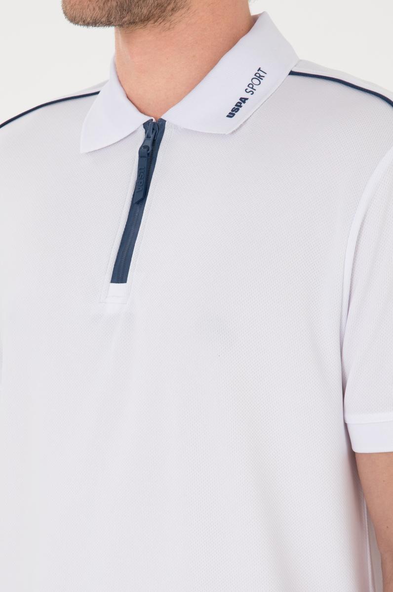 Erkek Regular Fit Polo Yaka Beyaz Tişört