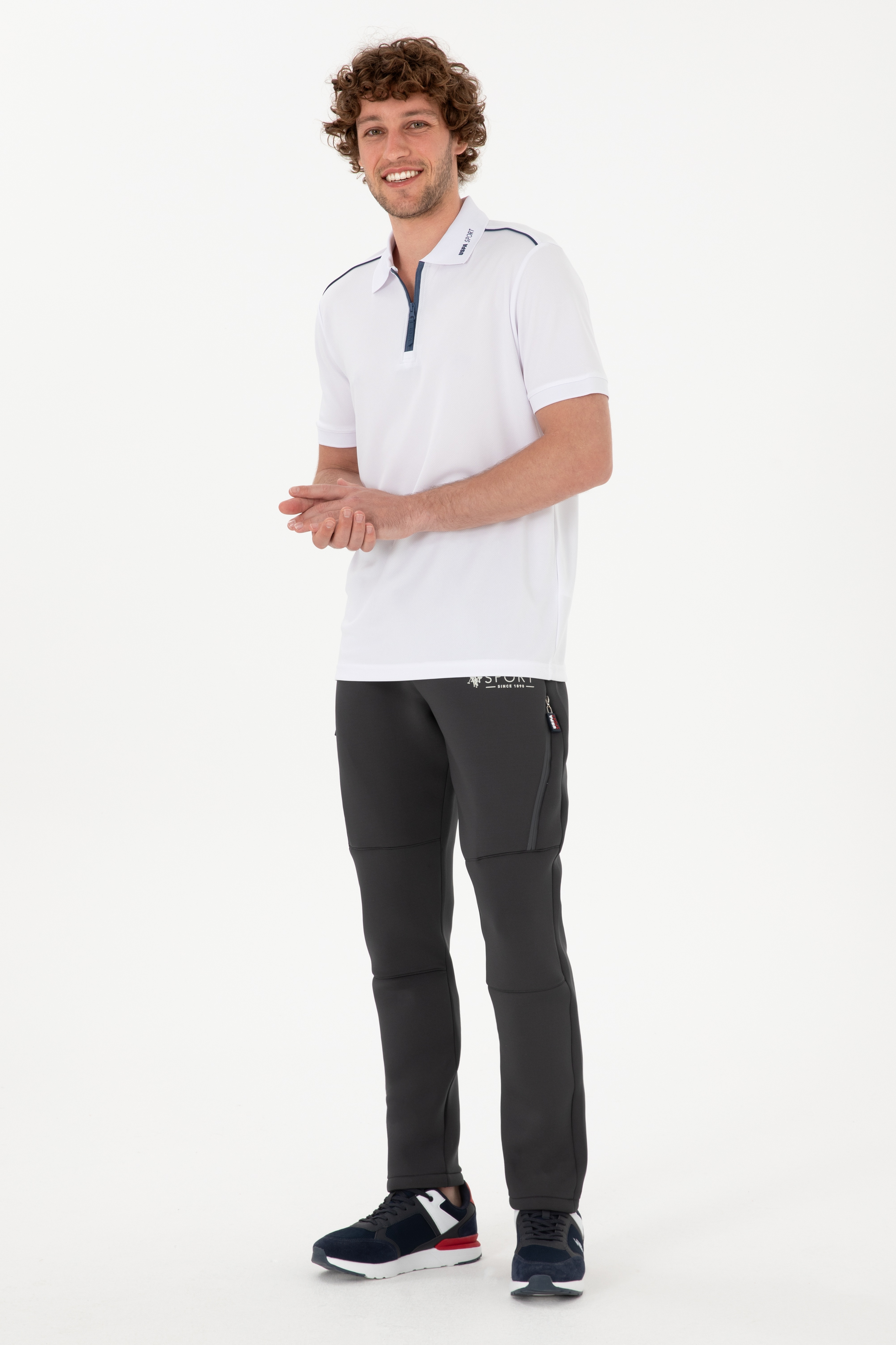 Erkek Regular Fit Polo Yaka Beyaz Tişört - Image 4