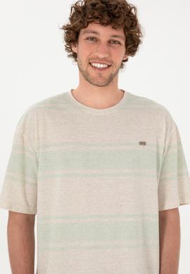 Erkek Comfort Fit Bisiklet Yaka Su Yeşili Tişört - 50299742018