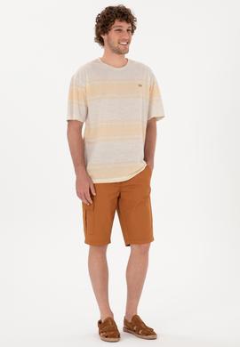 Erkek Comfort Fit Bisiklet Yaka Turuncu Tişört - 50299742006