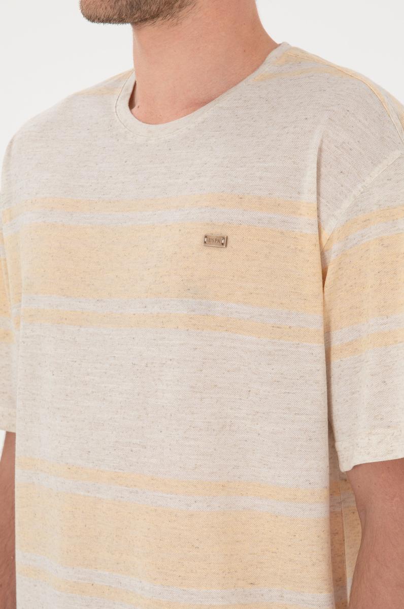 Erkek Comfort Fit Bisiklet Yaka Turuncu Tişört