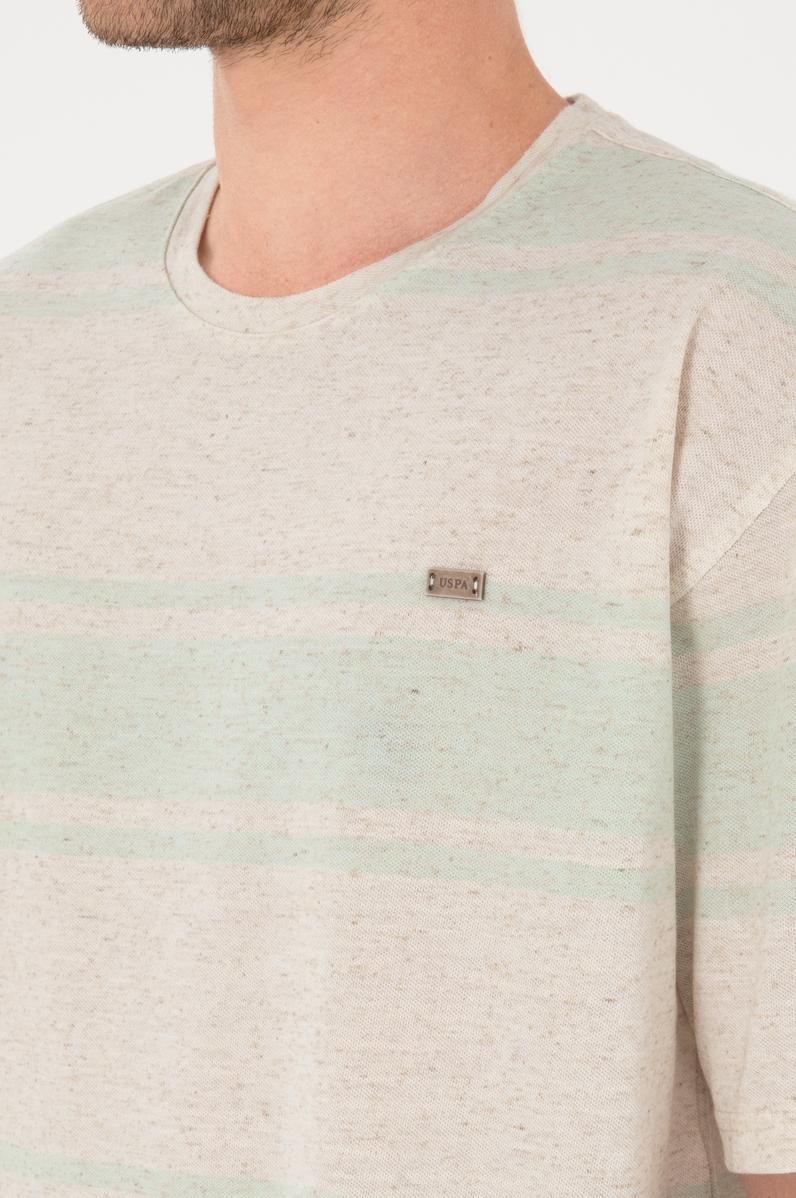 Erkek Comfort Fit Bisiklet Yaka Su Yeşili Tişört