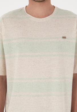 Erkek Comfort Fit Bisiklet Yaka Su Yeşili Tişört - 50299742018