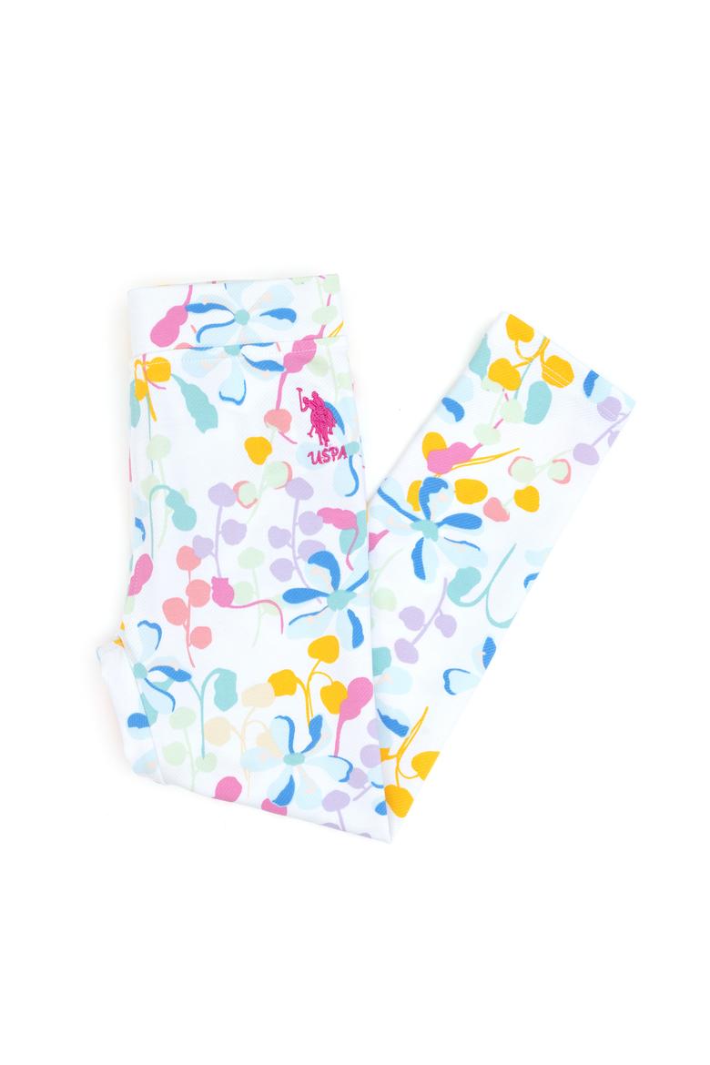 Kız Çocuk Beyaz Çiçek Desenli Eşofman Altı - 50300018004