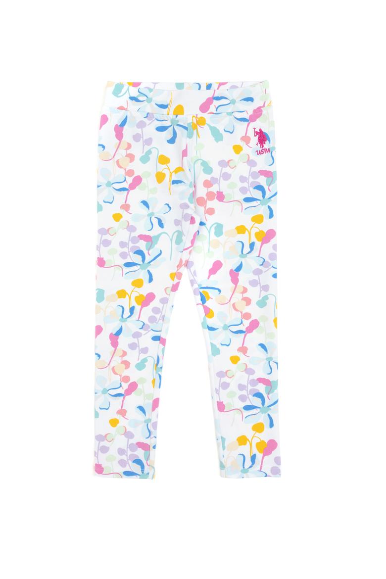 Kız Çocuk Beyaz Çiçek Desenli Eşofman Altı - 50300018004