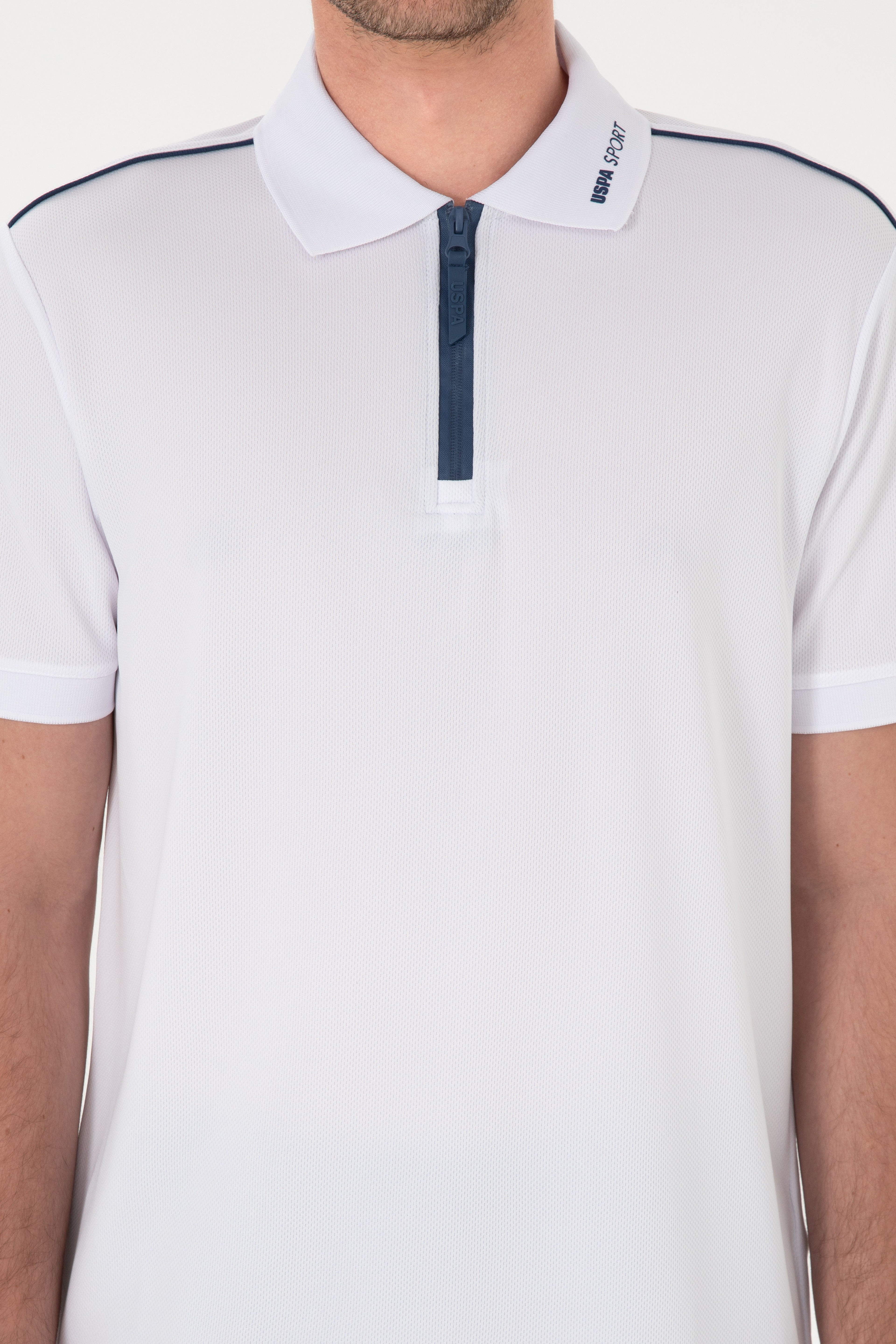 Erkek Regular Fit Polo Yaka Beyaz Tişört - Image 6