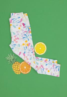 Kız Çocuk Beyaz Çiçek Desenli Eşofman Altı - 50300018004