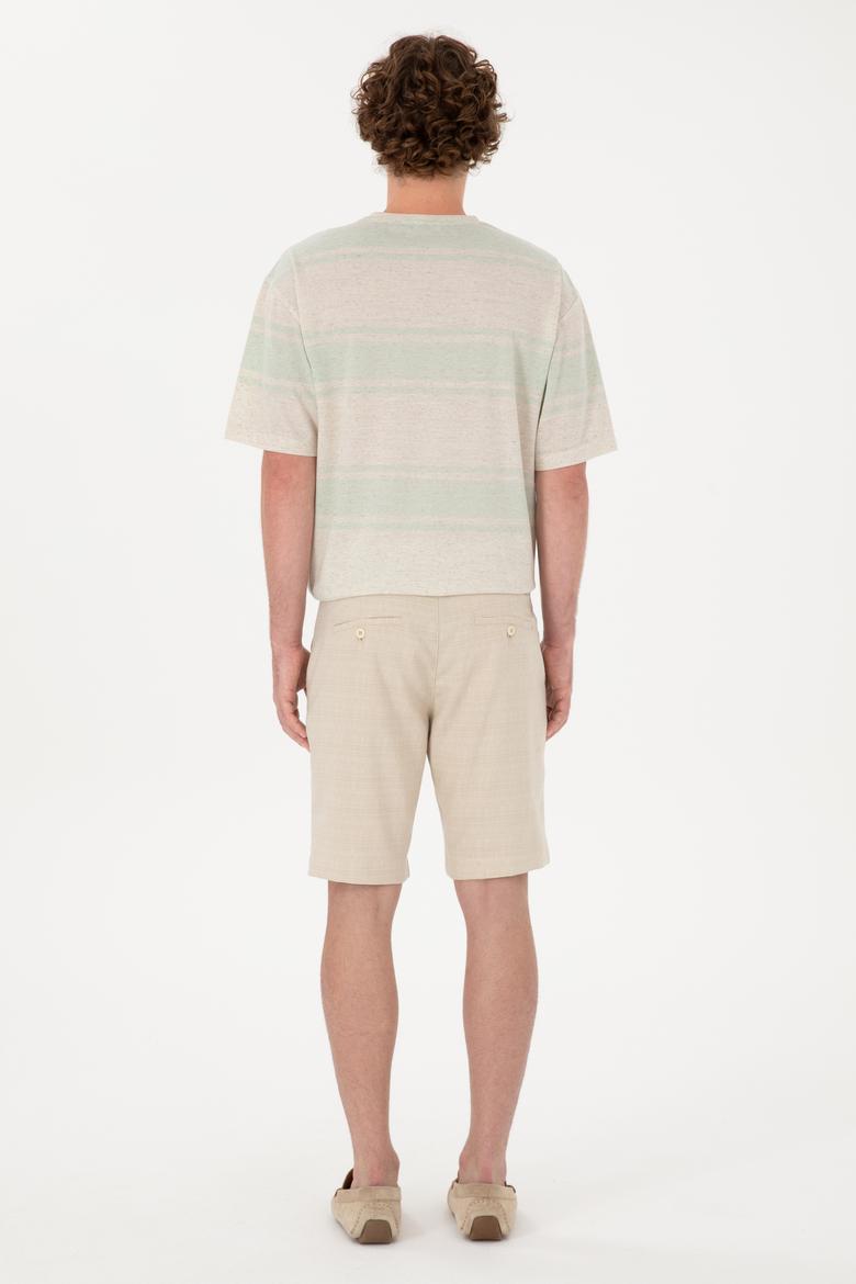 Erkek Camel Dokuma Şort - 50300443005