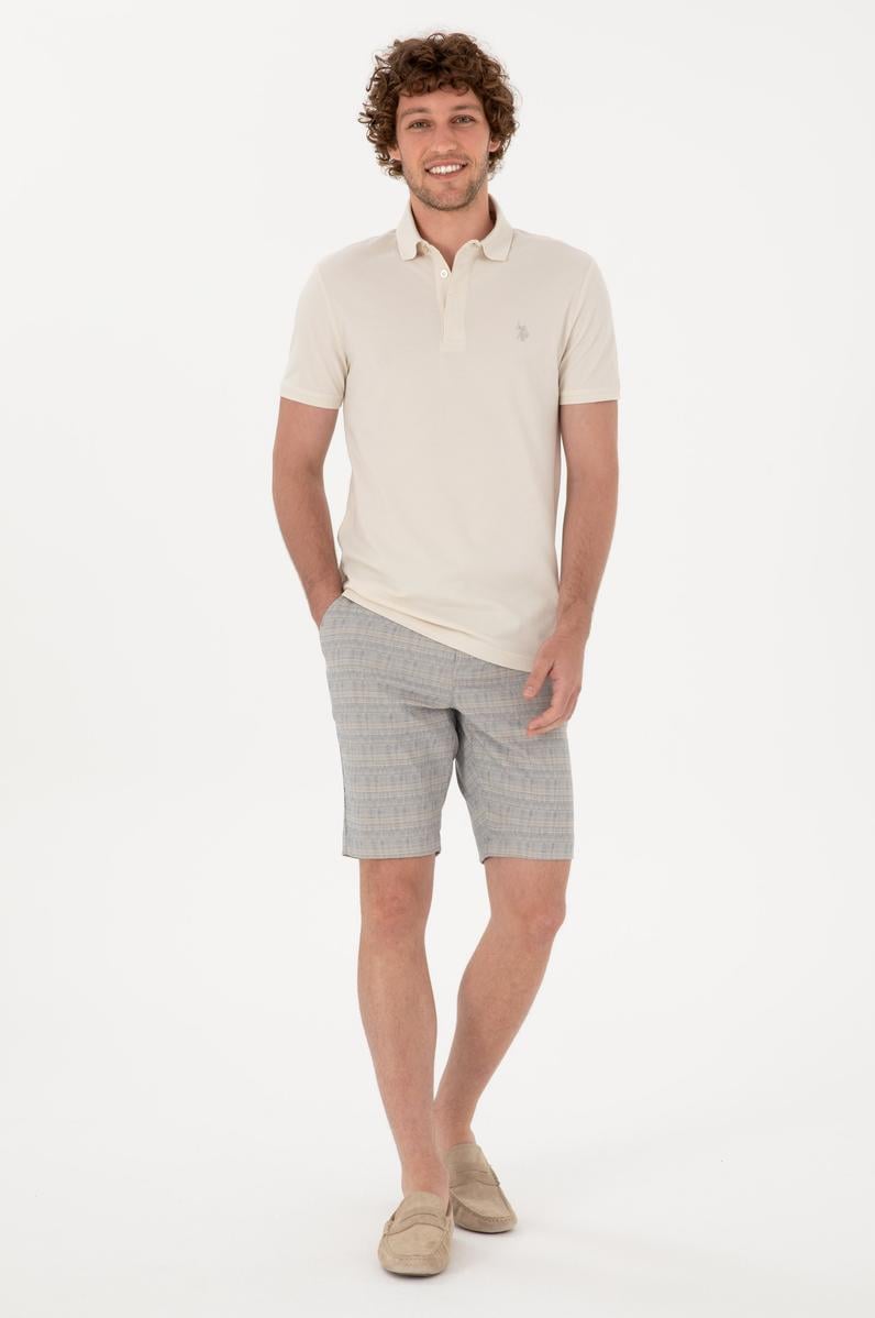 Erkek Mavi Dokuma Şort