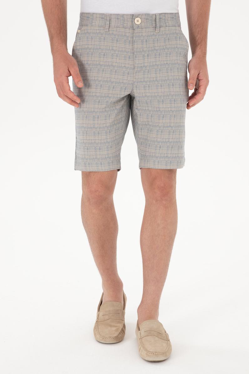 Erkek Mavi Dokuma Şort