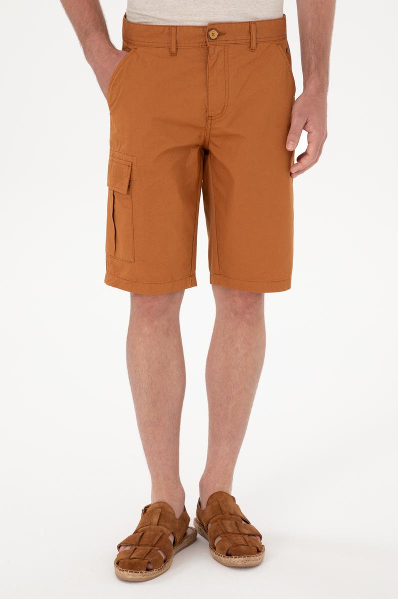 Erkek Hardal Dokuma Şort