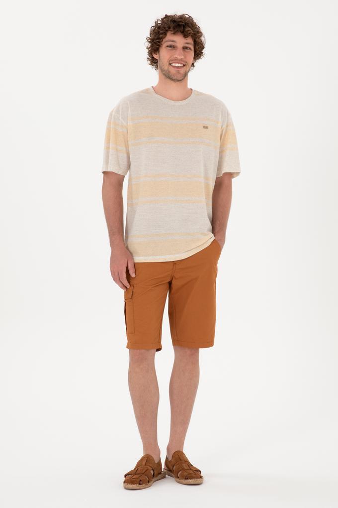 Erkek Hardal Dokuma Şort