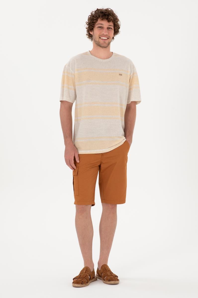 Erkek Hardal Dokuma Şort