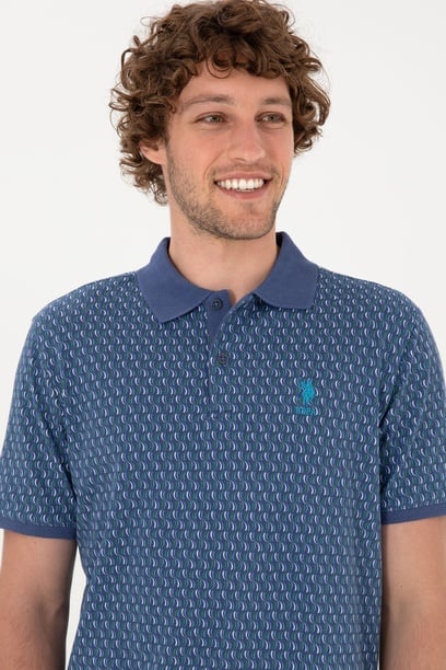 Erkek Regular Fit Polo Yaka Açık Lacivert Tişört