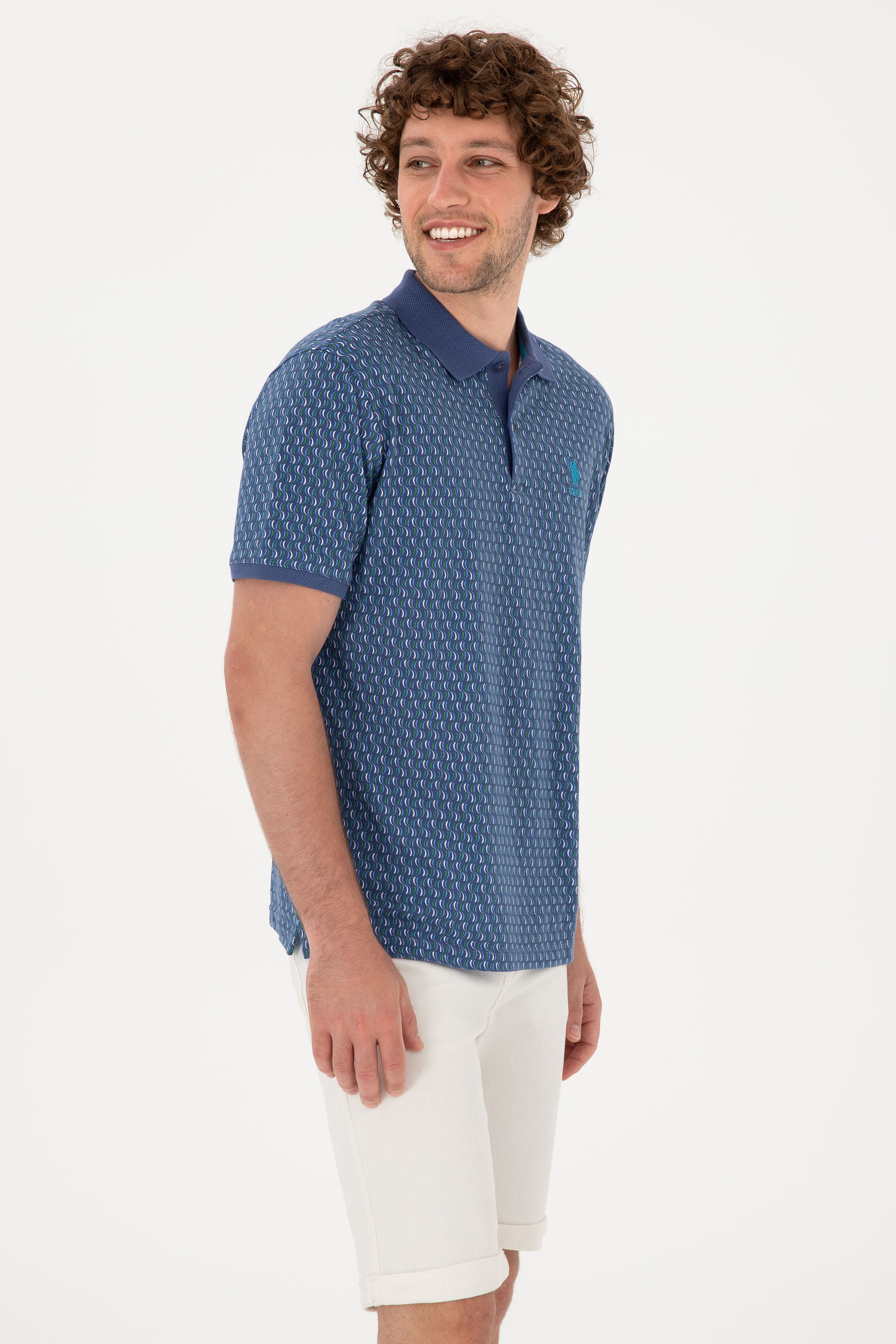 Erkek Regular Fit Polo Yaka Açık Lacivert Tişört