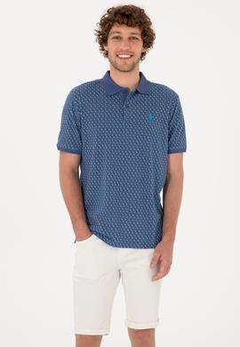 Erkek Regular Fit Polo Yaka Açık Lacivert Tişört - 50300366008