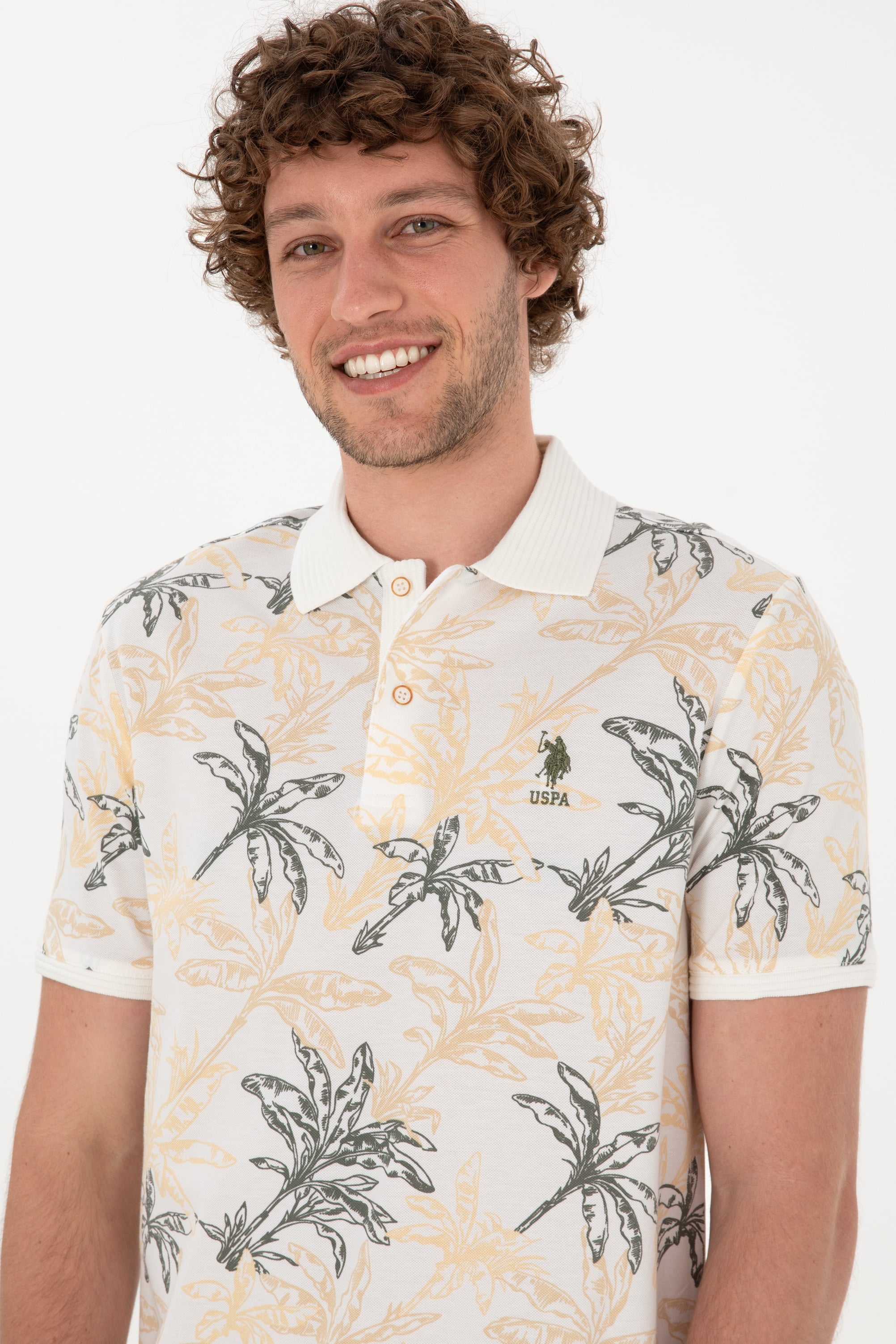 Erkek Regular Fit Polo Yaka Beyaz Tişört