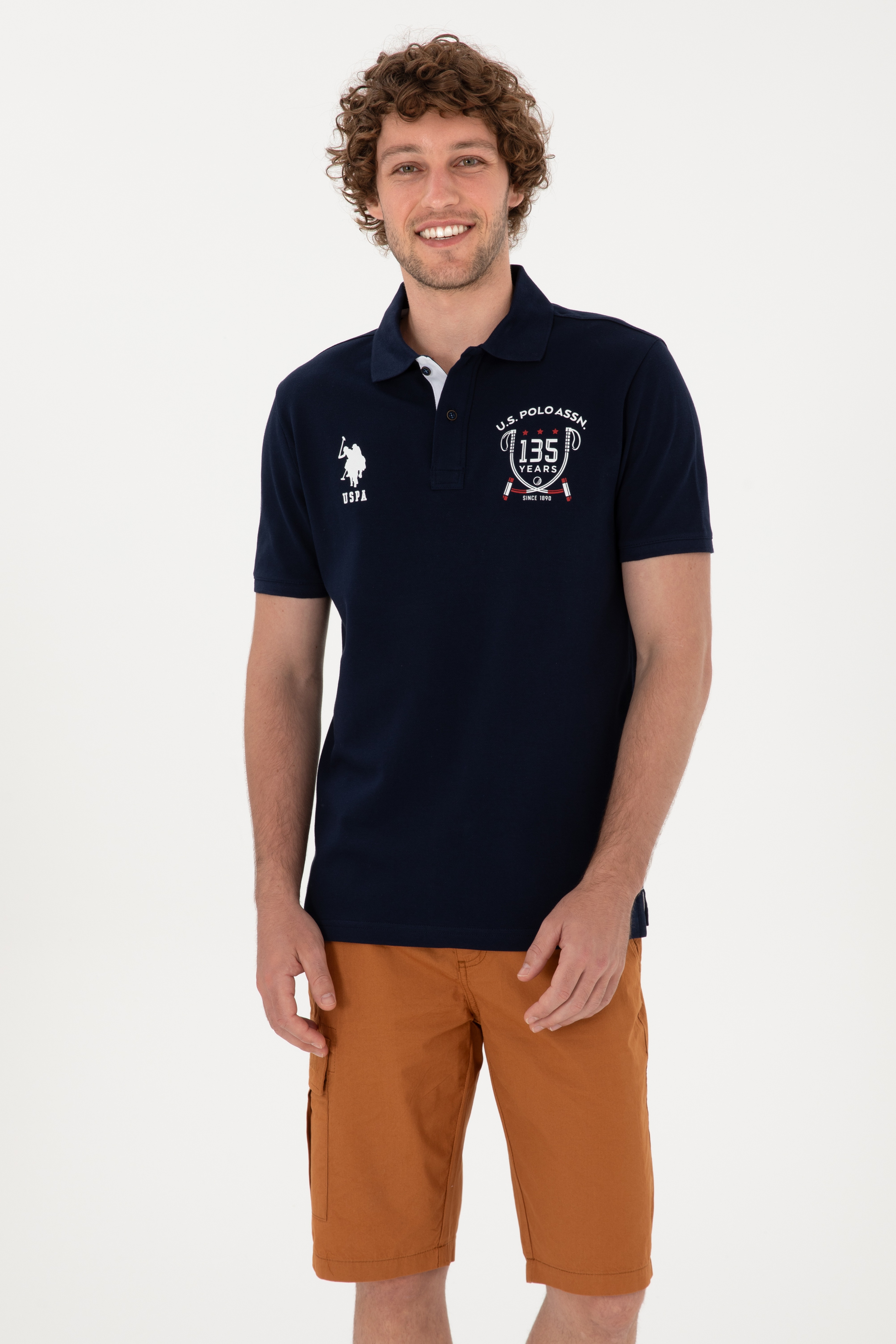 Erkek Regular Fit Polo Yaka Lacivert Tişört - Image 1