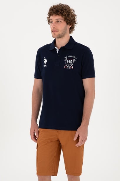 Erkek Regular Fit Polo Yaka Lacivert Tişört