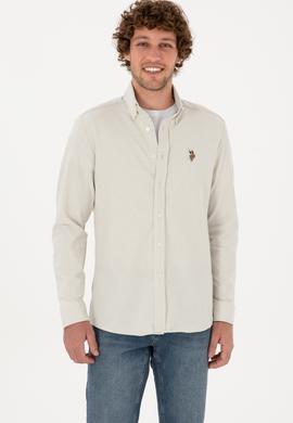 Erkek Ekru Örme Gömlek - 50315877019