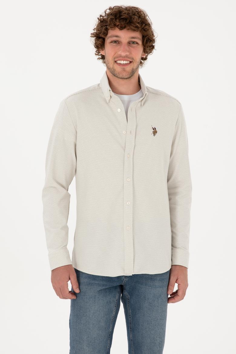 Erkek Ekru Örme Gömlek - 50315877019